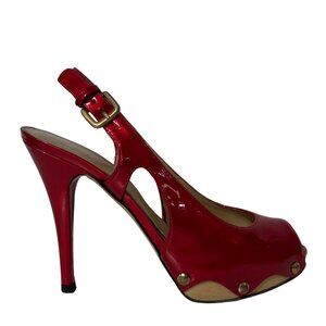 Stuart Weitzman Laport in Patent Red 8.5